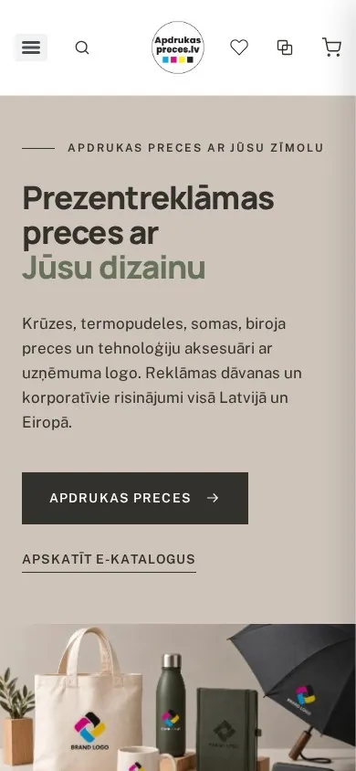 Apdrukas preces: mājaslapa telefonā