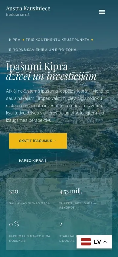 Īpašumi Kiprā: mājaslapa telefonā