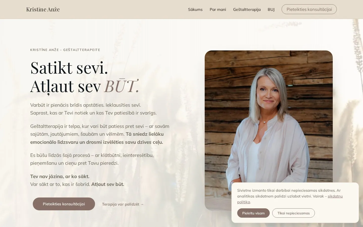 Kristīne Anže: mājaslapa datorā