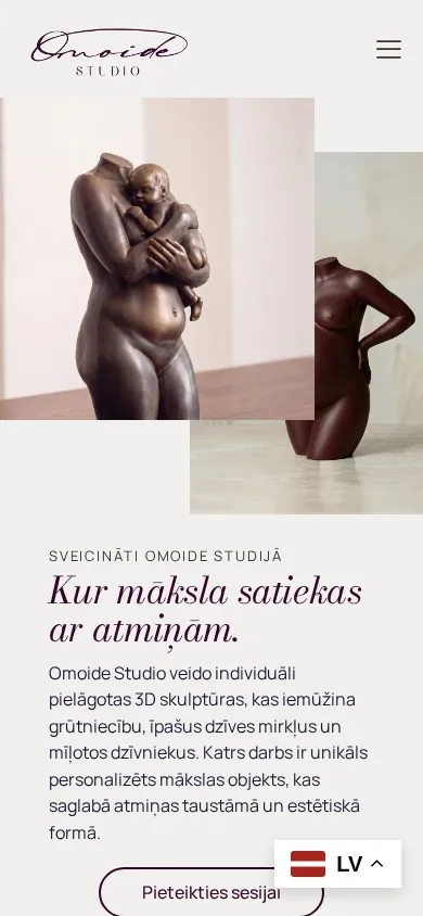Omoide Studio: mājaslapa telefonā